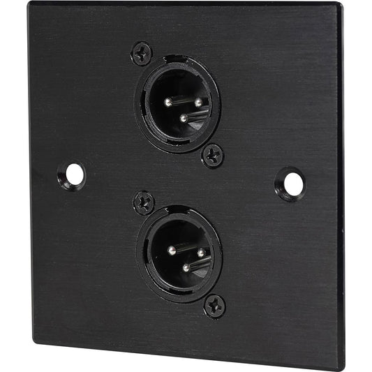 2 x Male XLR Wall Plate Metal