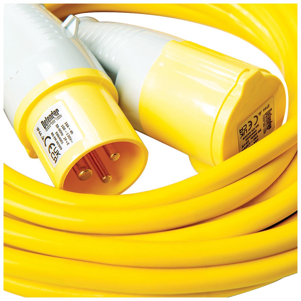 Defender Arctic Extension Lead Yellow 16A 2.5mm2 10m - 110V