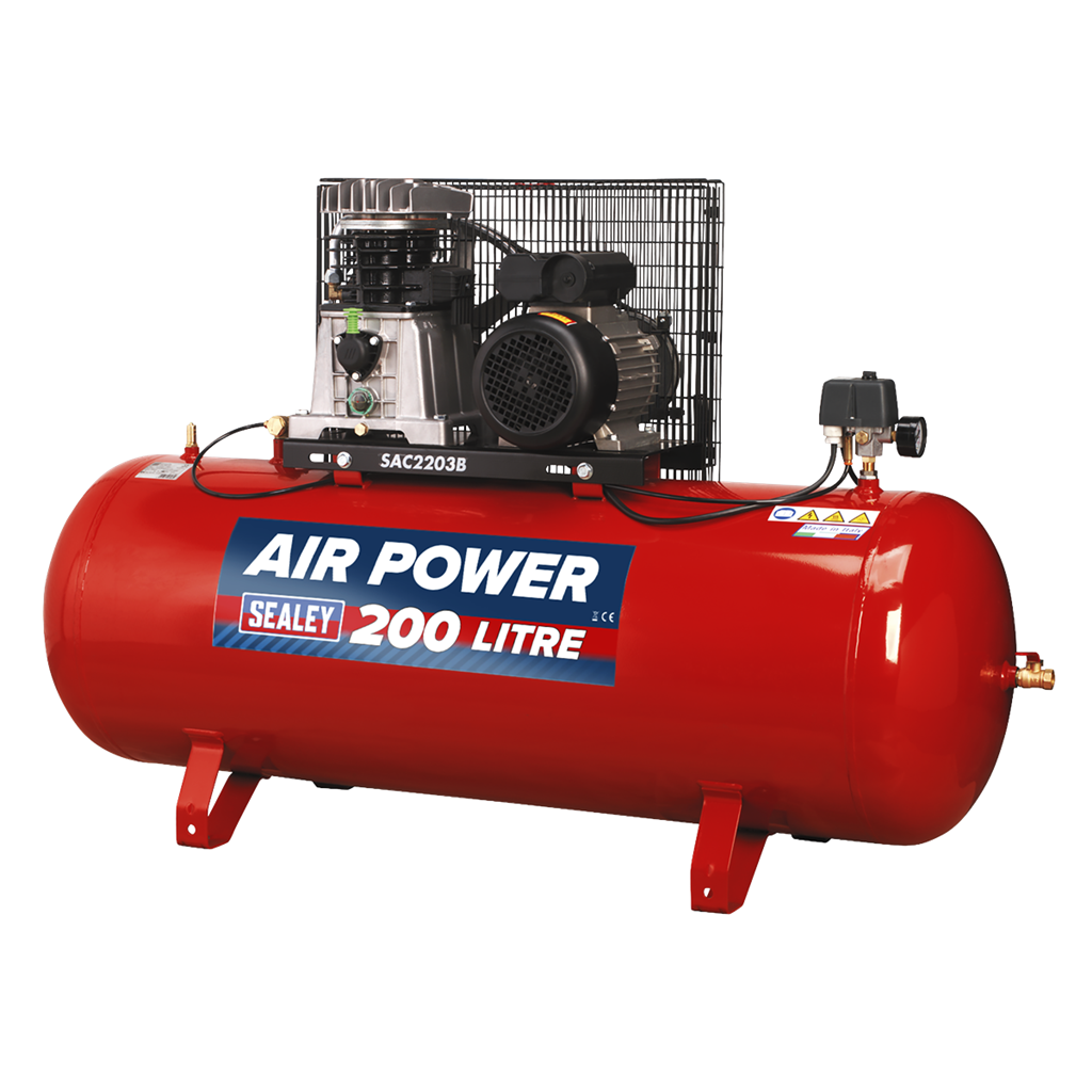 200L Belt Drive Air Compressor with Cast Cylinders 3hp