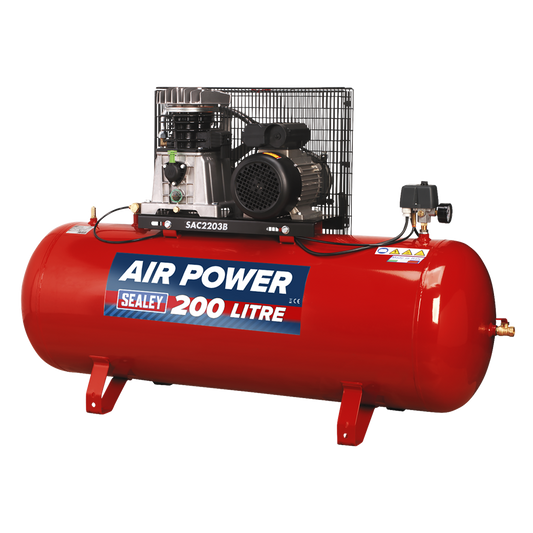 200L Belt Drive Air Compressor with Cast Cylinders 3hp