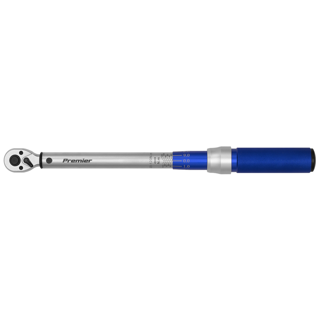 Premier Calibrated Micrometer Torque Wrench 3/8"Sq Drive 20-120Nm