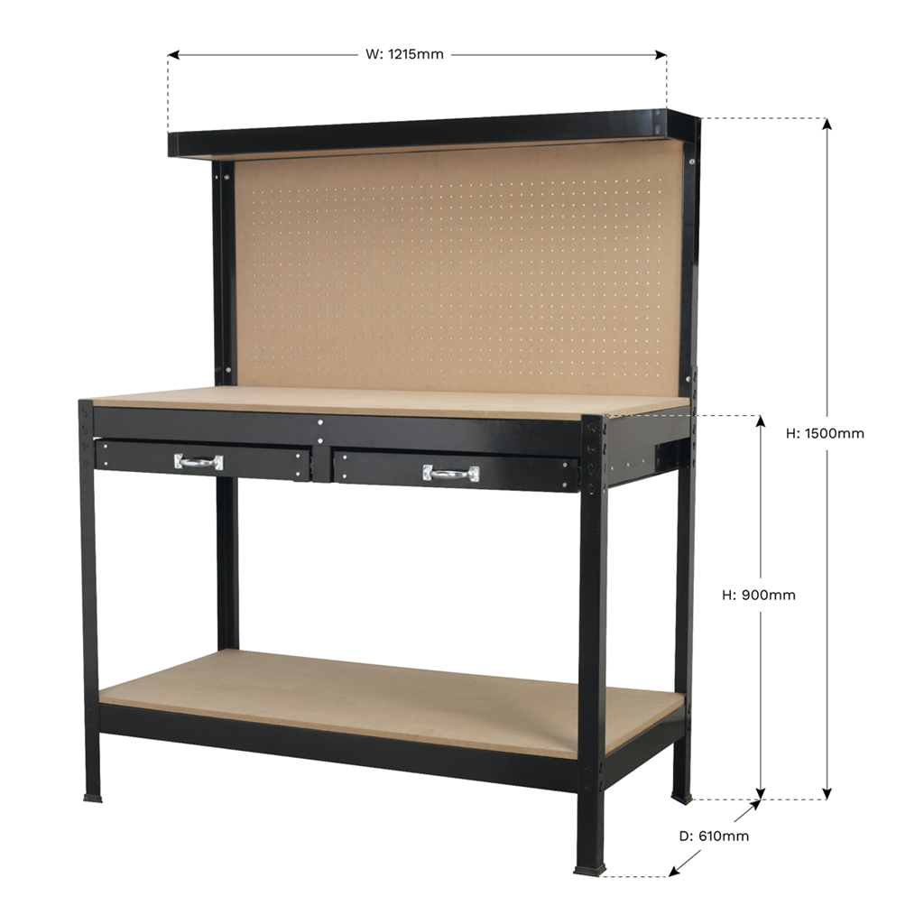 Workstation with 2 Drawers 1.2m