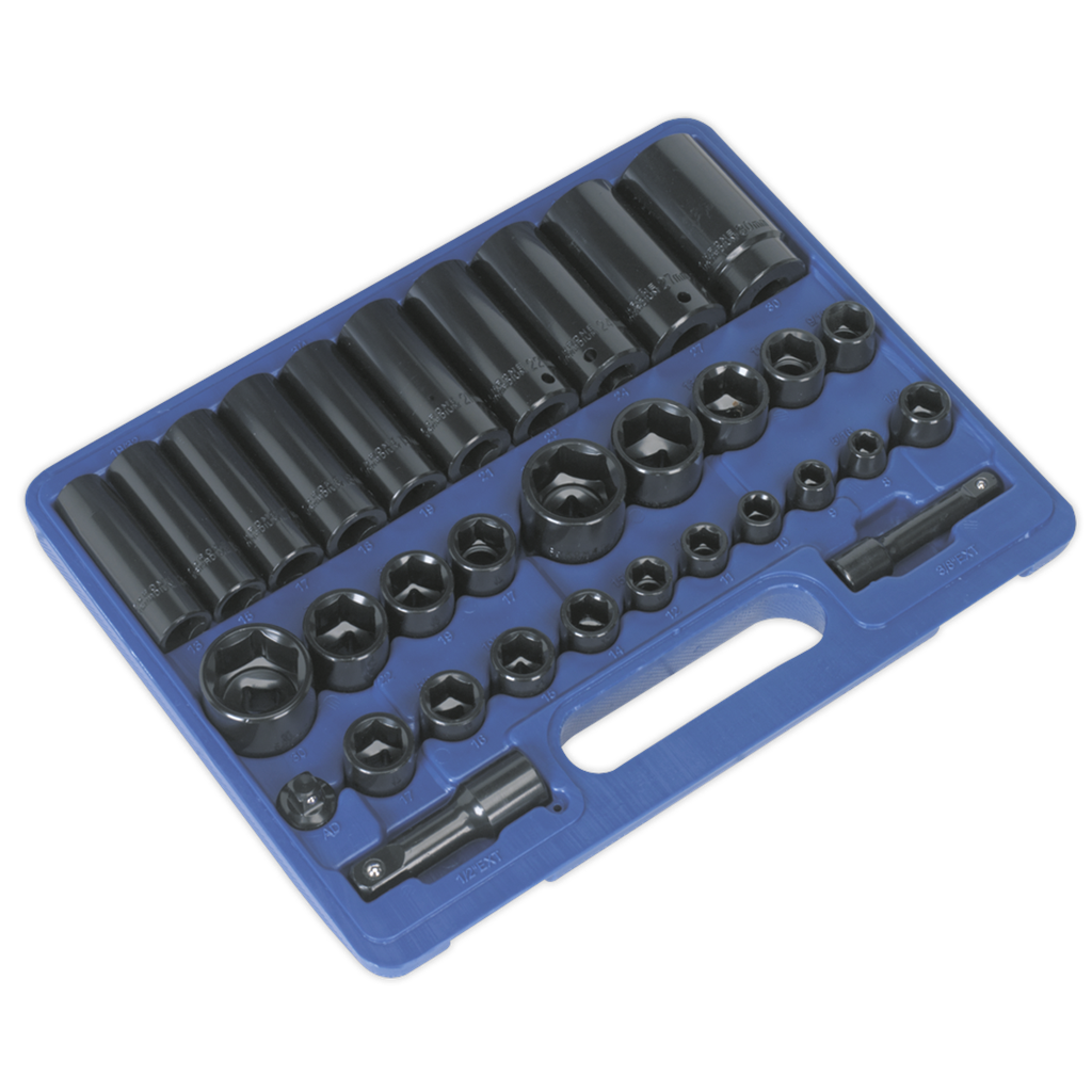 Premier Metric/Imperial Impact Socket Set 3/8" & 1/2"Sq Drive 32pc