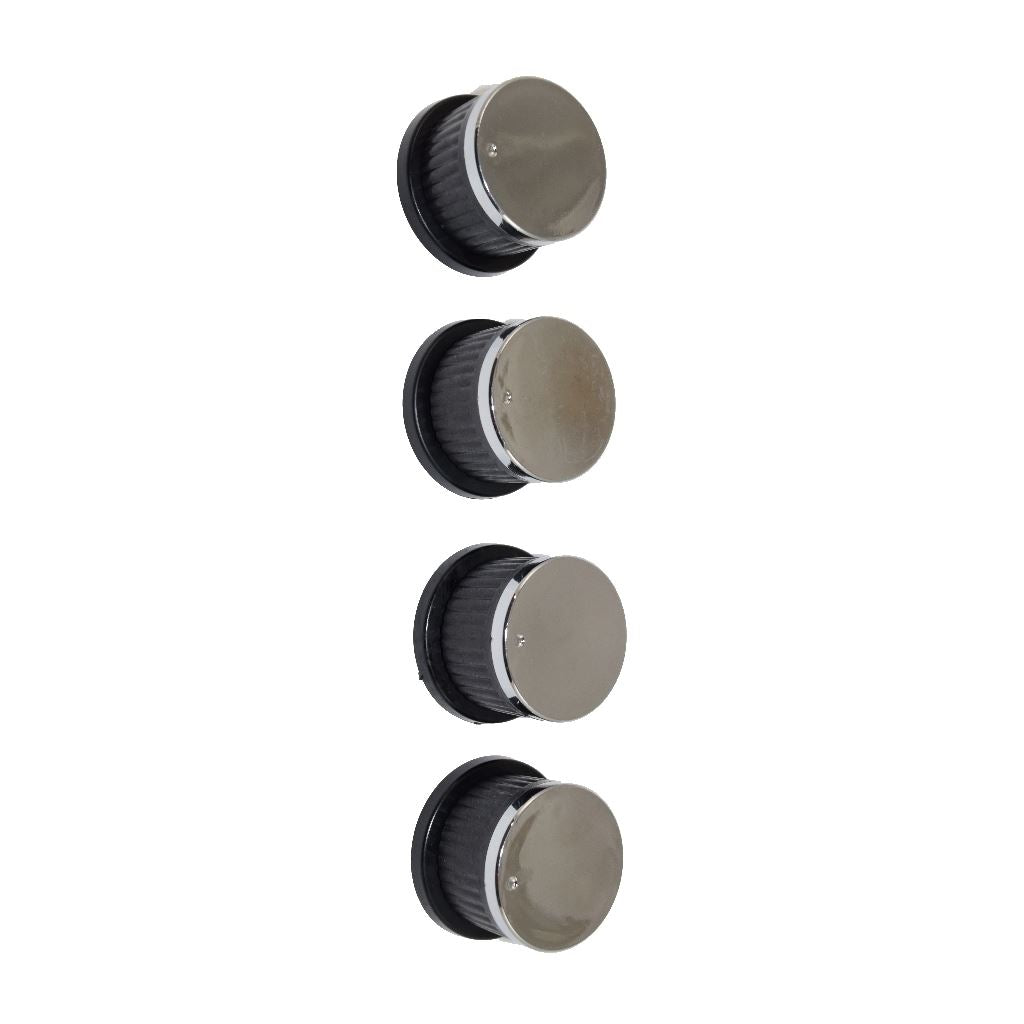 Universal Oven Cooker Hob Knob Dial Pack of 4 - Black & Silver Compatible Replacement Set by Ufixt