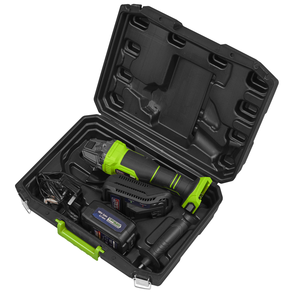 115mm Cordless Angle Grinder 18V 3Ah - Green