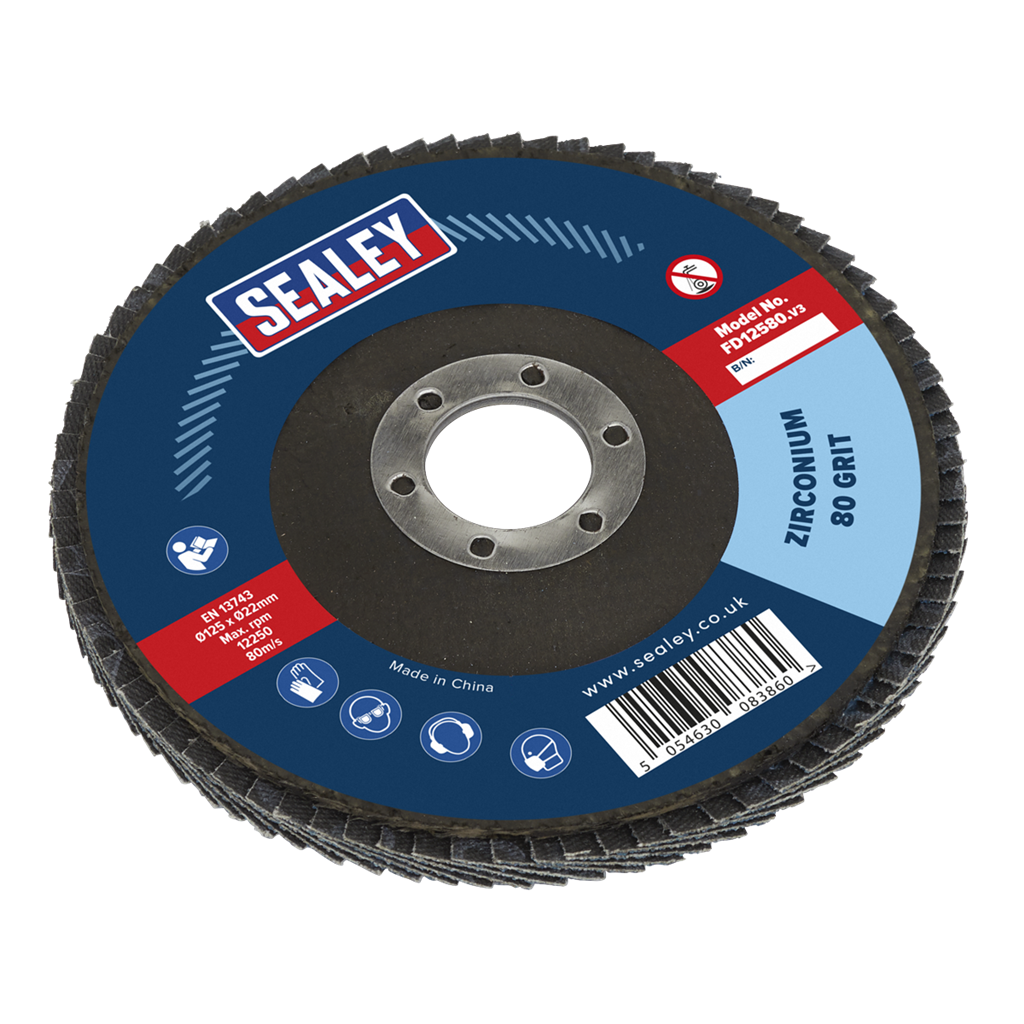 125mm Zirconium Flap Disc 80Grit 22mm Bore