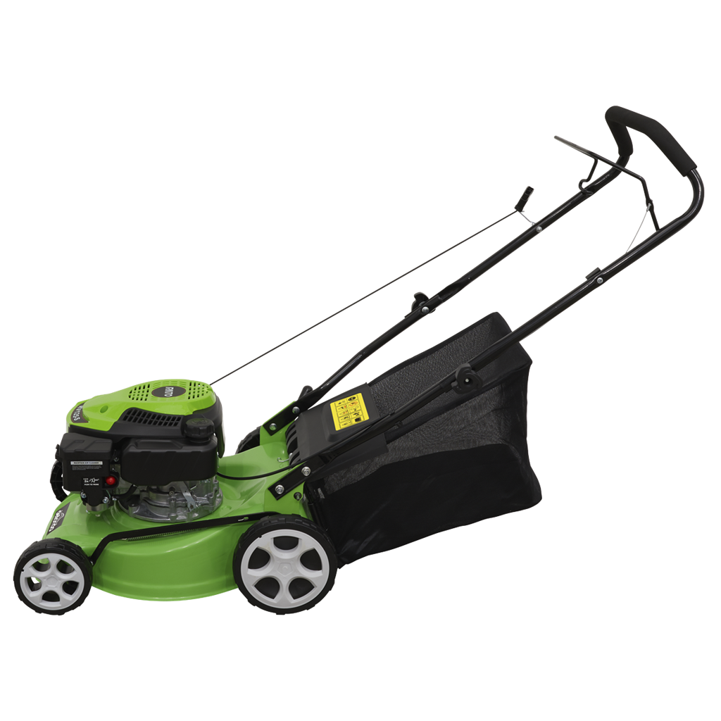 Dellonda Hand-Propelled Petrol Lawnmower Grass Cutter, 132cc 16"/40cm 4-Stroke