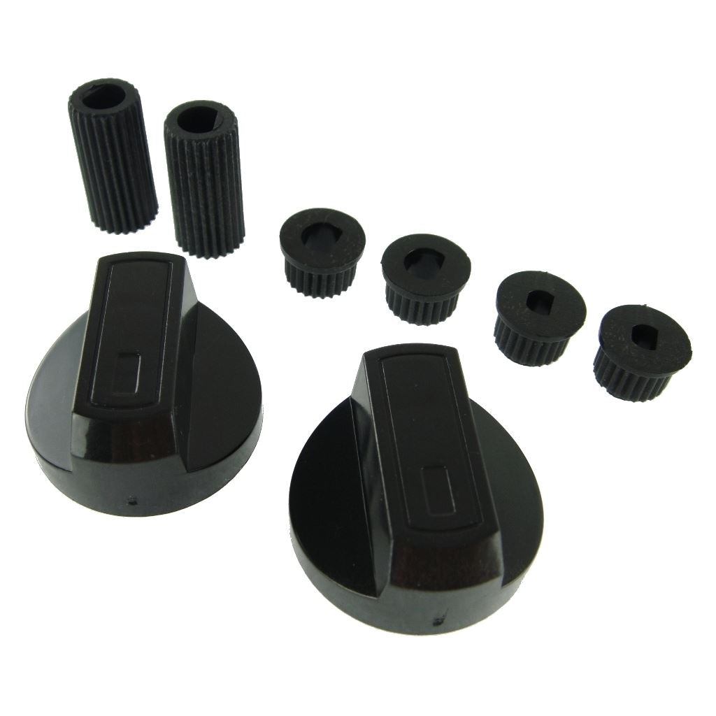 Universal Black Control Knobs x 2 | Toaster, Trouser Press, Camping Stove & Hob | Compatible by Ufixt