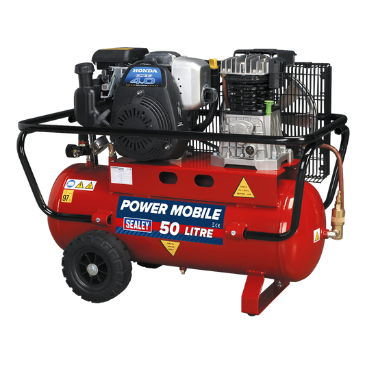 50L Belt Drive Air Compressor with Petrol Engine 4hp