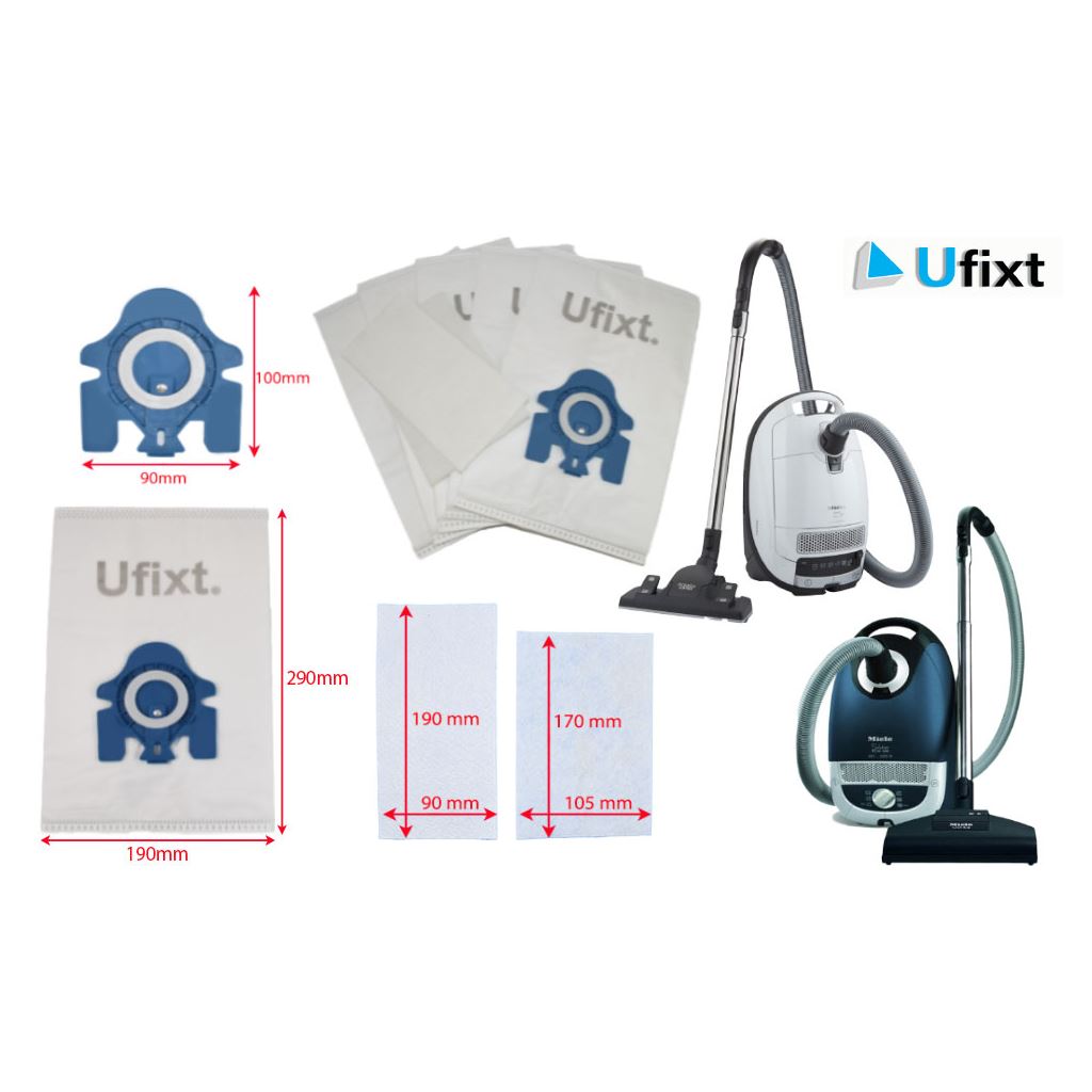 GN Bags for Miele GN 3D Efficiency Vacuum Cleaner Dust Bags 10 Pack + Filters - Compatible by Ufixt