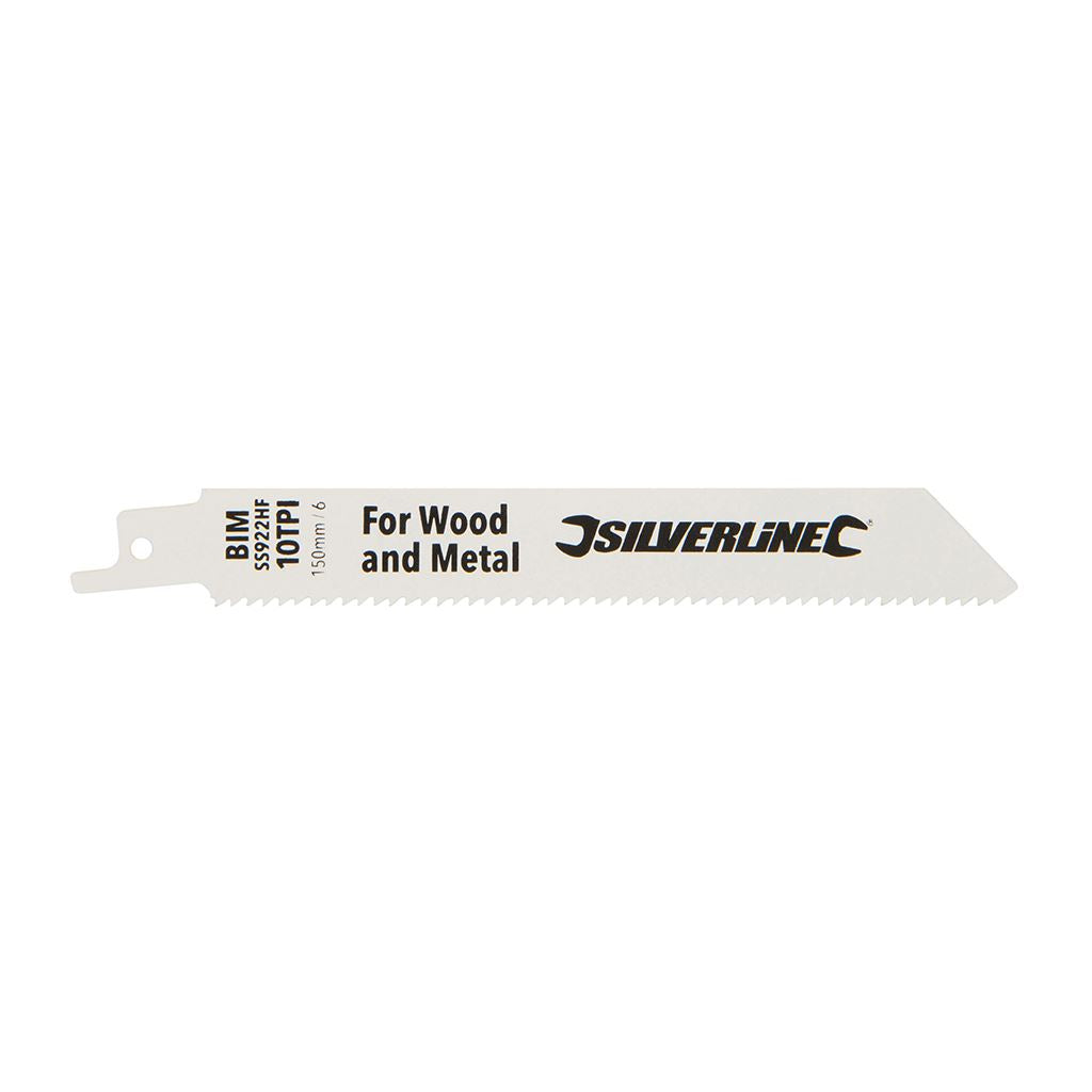 Silverline Recip Saw Blades for Demolition 5pk - Bi-Metal - 10tpi - 150mm