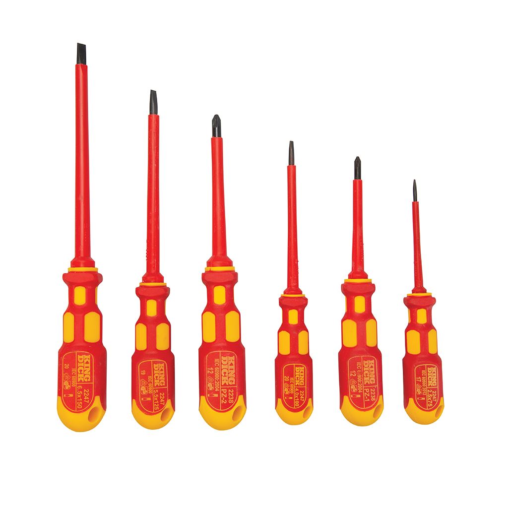 King Dick VDE Screwdriver Set 6pce - VDE Slotted/PH