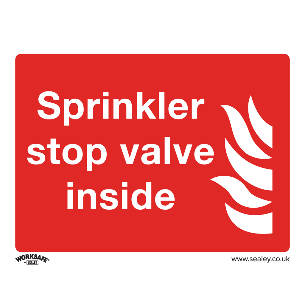 Worksafe&#174; Sprinkler Stop Valve Safety Sign, Self-Adhesive Vinyl - Pack of 10