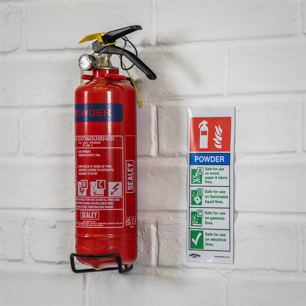 Worksafe&#174; Powder Fire Extinguisher Safety Sign - Rigid Plastic