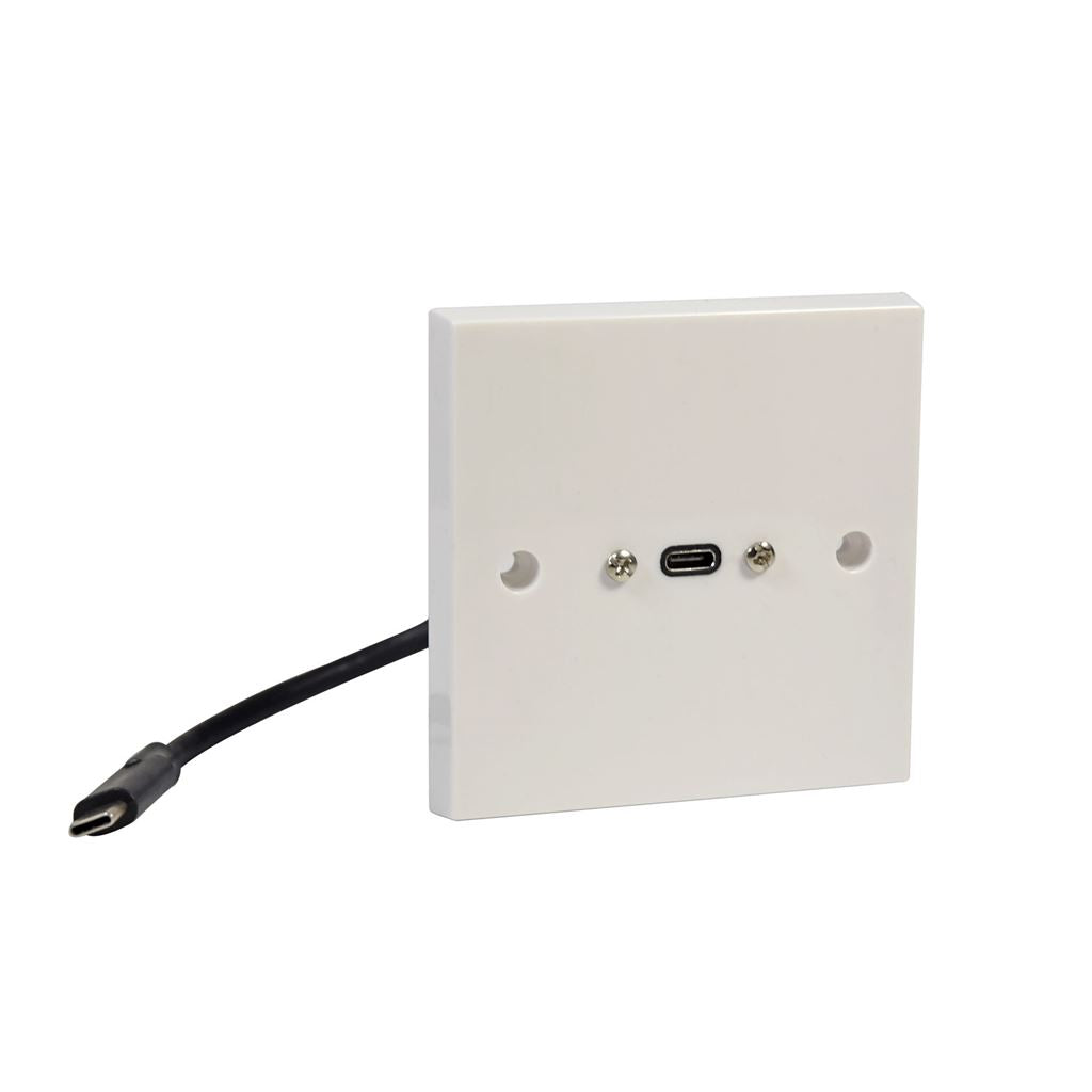 USB4 Type-C Wallplate with Male Tail