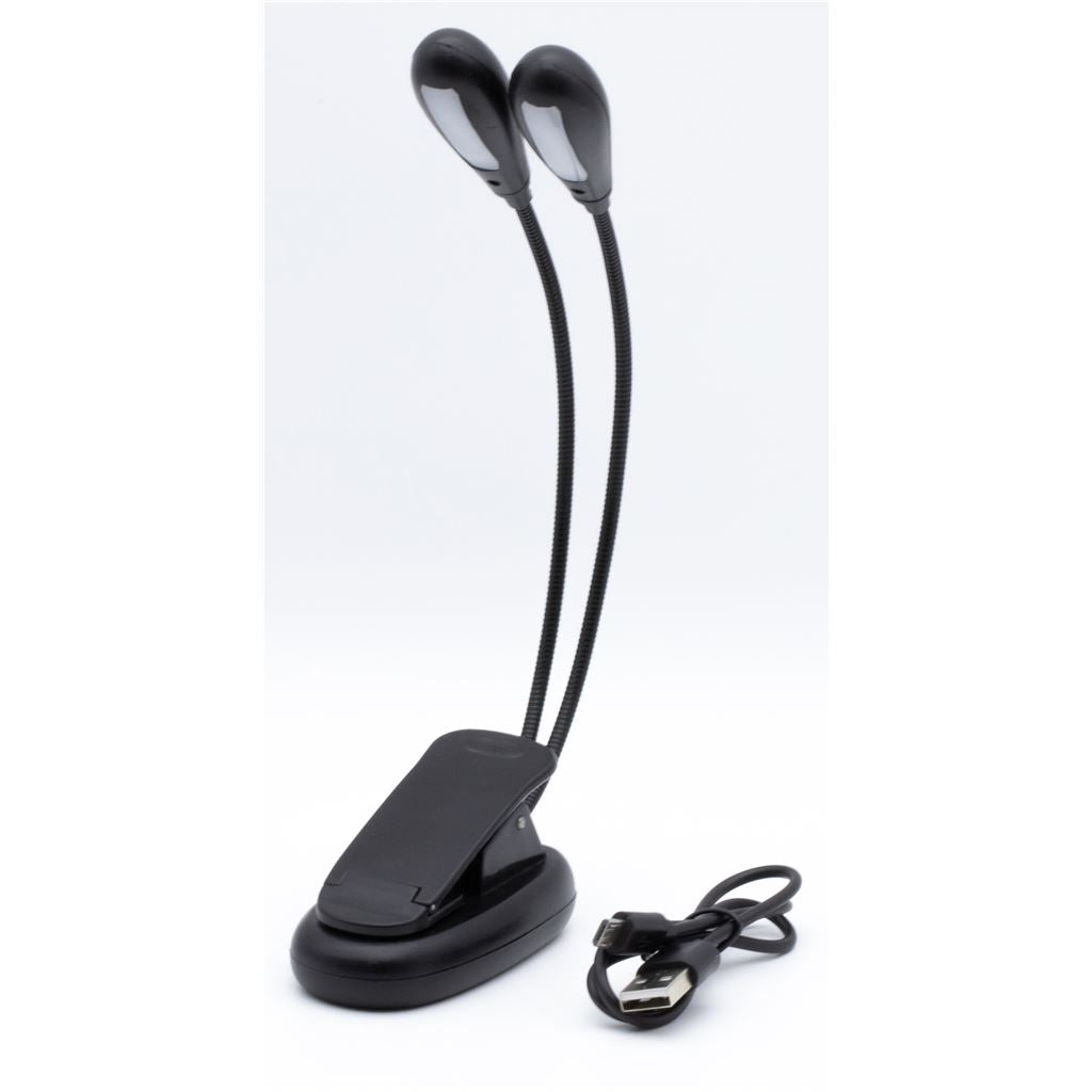 St Helens Home and Garden Battery Book Light With Twin LED Flexible Heads and Sturdy Clip