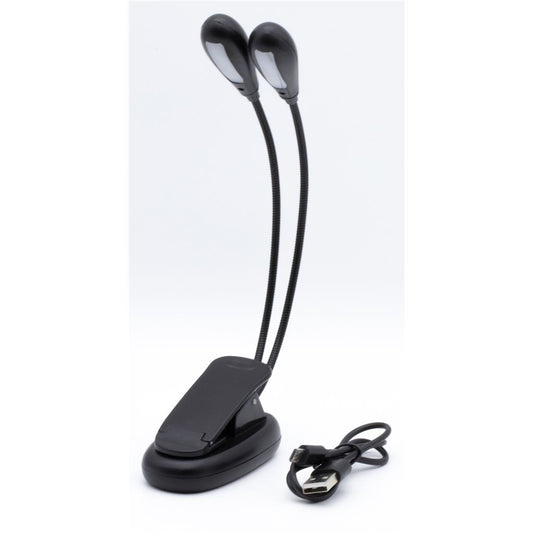 St Helens Home and Garden Battery Book Light With Twin LED Flexible Heads and Sturdy Clip