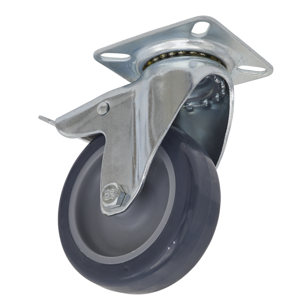 75mm Castor Wheel with Swivel Plate & Total Lock