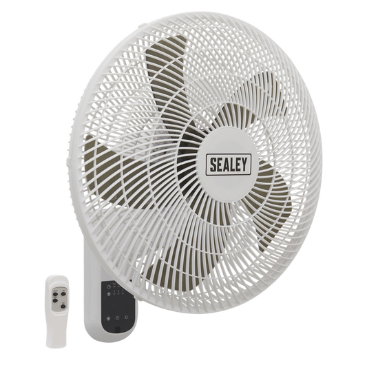 3-Speed Wall Fan with Remote Control 16" 230V