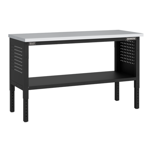Superline PRO&#174; Modular Workbench with Stainless Steel Worktop & Adjustable Height 1525mm