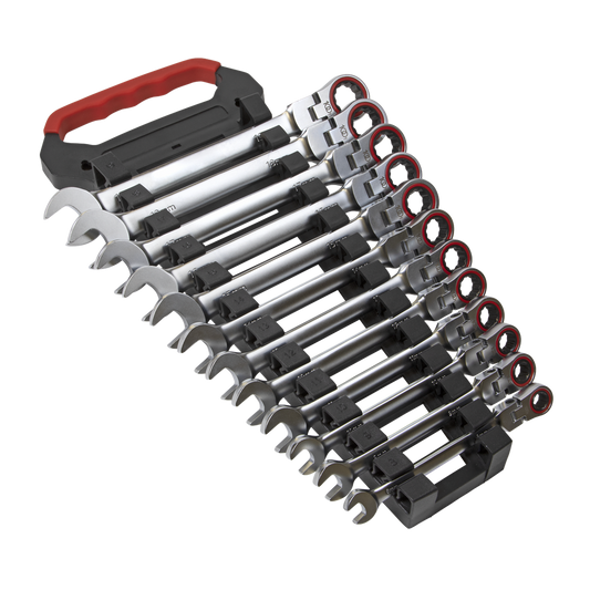 Flexi-Head Ratchet Combination Spanner Set 12pc Metric Premier Platinum