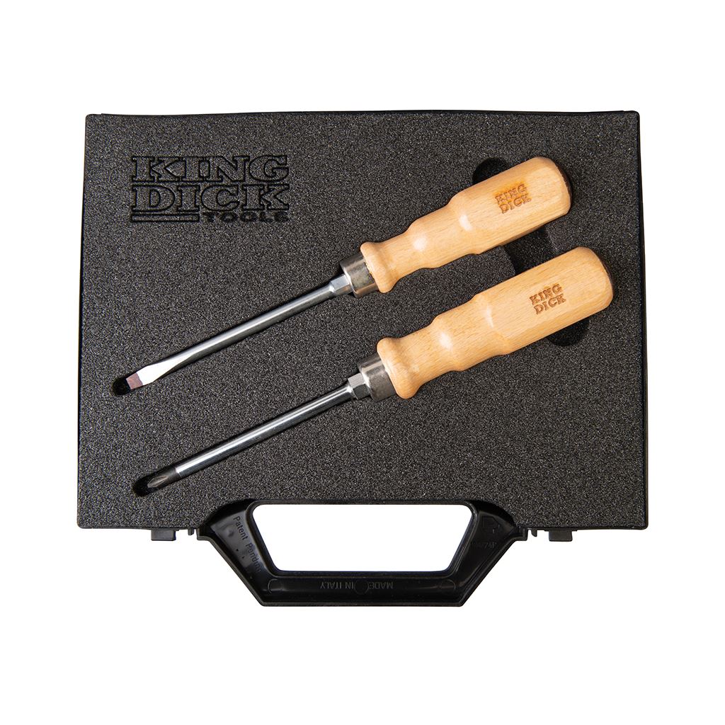 King Dick Heritage Wooden Handled Screwdriver Set 2pce - Slotted 7/32" & PH2