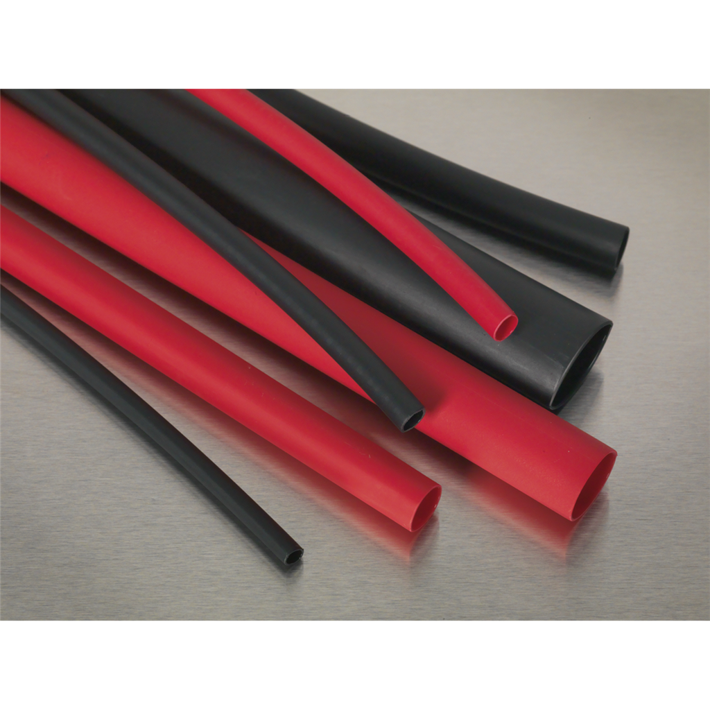 Adhesive Lined Heat Shrink Tubing Assortment 200mm 72pc - Black & Red