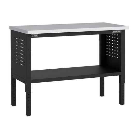 Superline PRO&#174; Modular Adjustable Height Workbench with Stainless Steel Worktop 1265mm