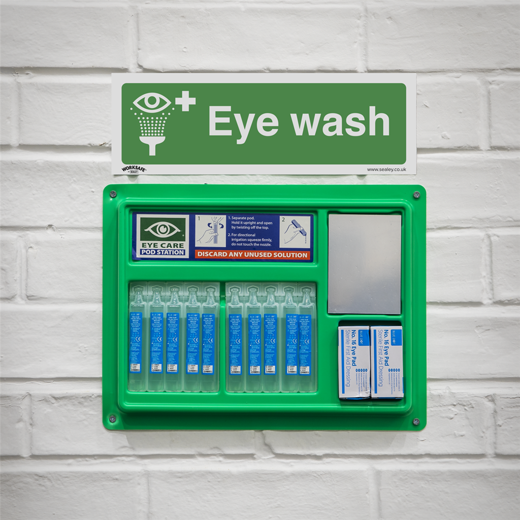 Worksafe&#174; Eye Wash Safety Sign - Rigid Plastic