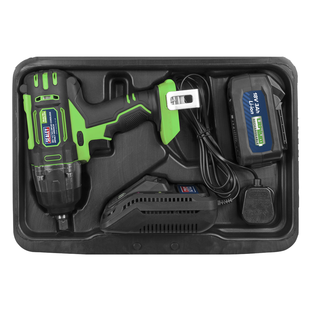 1/2"Sq Drive Hi-Vis Cordless Impact Wrench 18V 3Ah