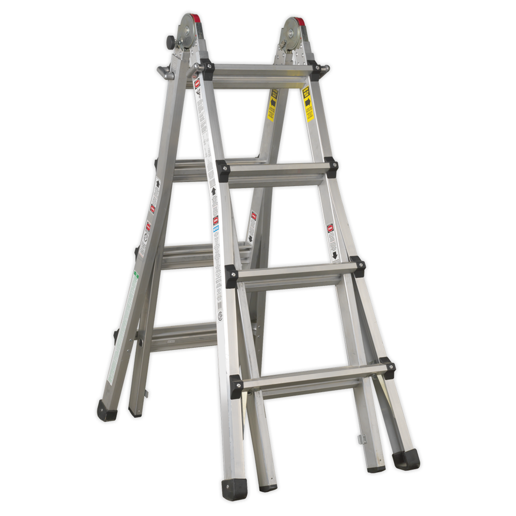 Aluminium Telescopic Adjustable-Height Ladder 4-Way - BS EN 131