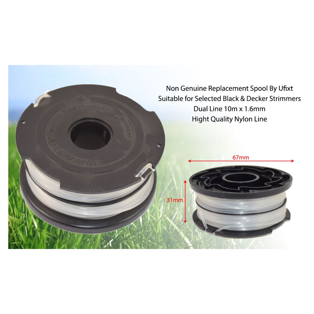 Black & Decker Strimmer Spool and Dual Line 10m x 1.6mm | Compatible Replacement DF-065 by Ufixt