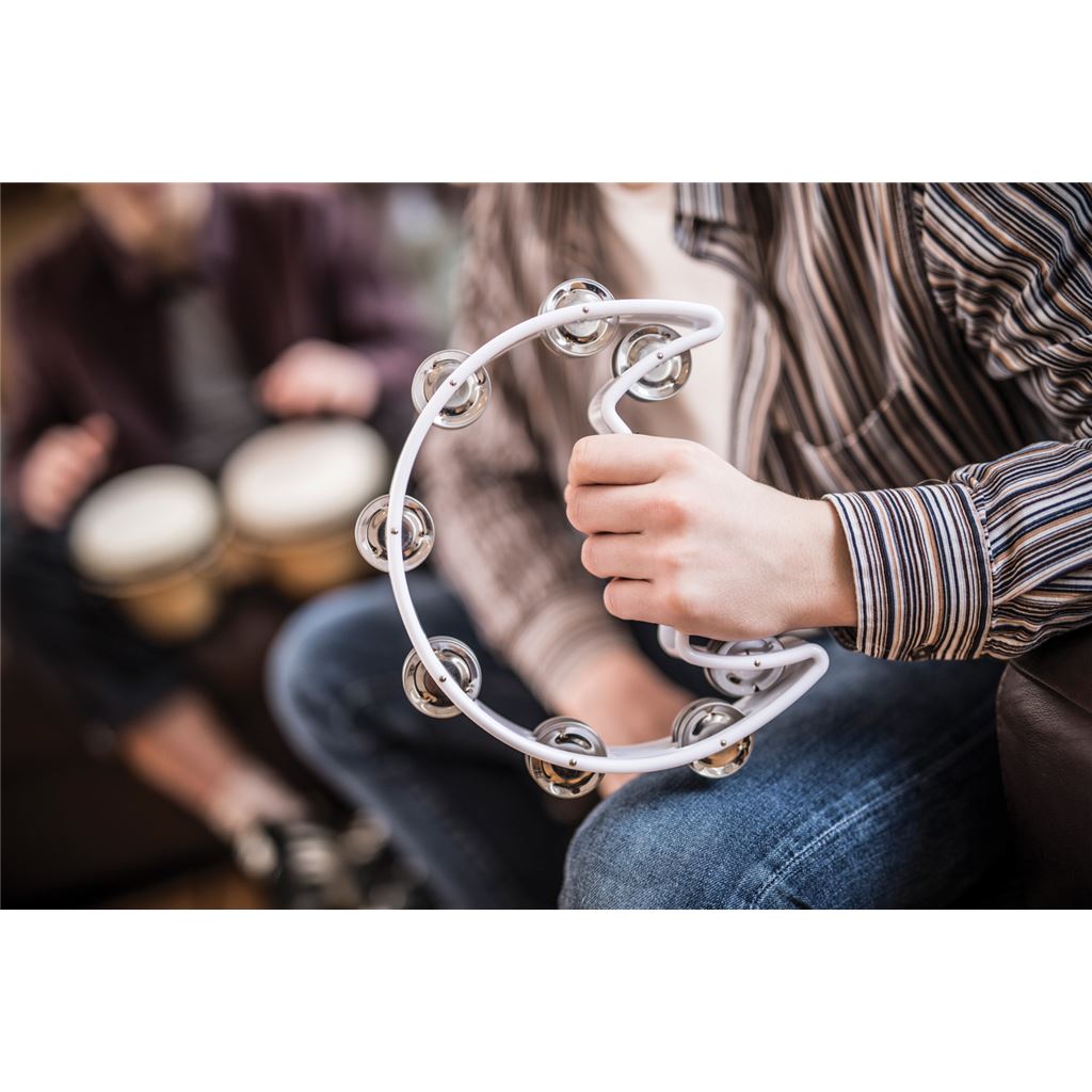 Tambourines - Single D - white - TAMB-SD-WH