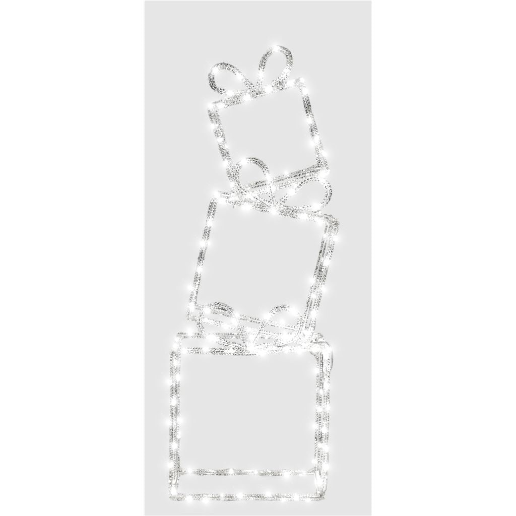 Xmas Haus Pre Lit 40 Warm White LED Christmas Presents Stack of 3 with 5m Lead, Timer