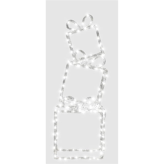 Xmas Haus Pre Lit 40 Warm White LED Christmas Presents Stack of 3 with 5m Lead, Timer