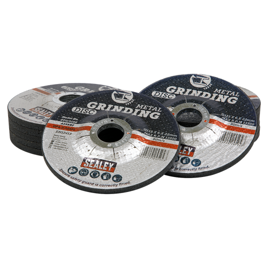 115 x 6mm Grinding Disc 22mm Bore - Pack of 12