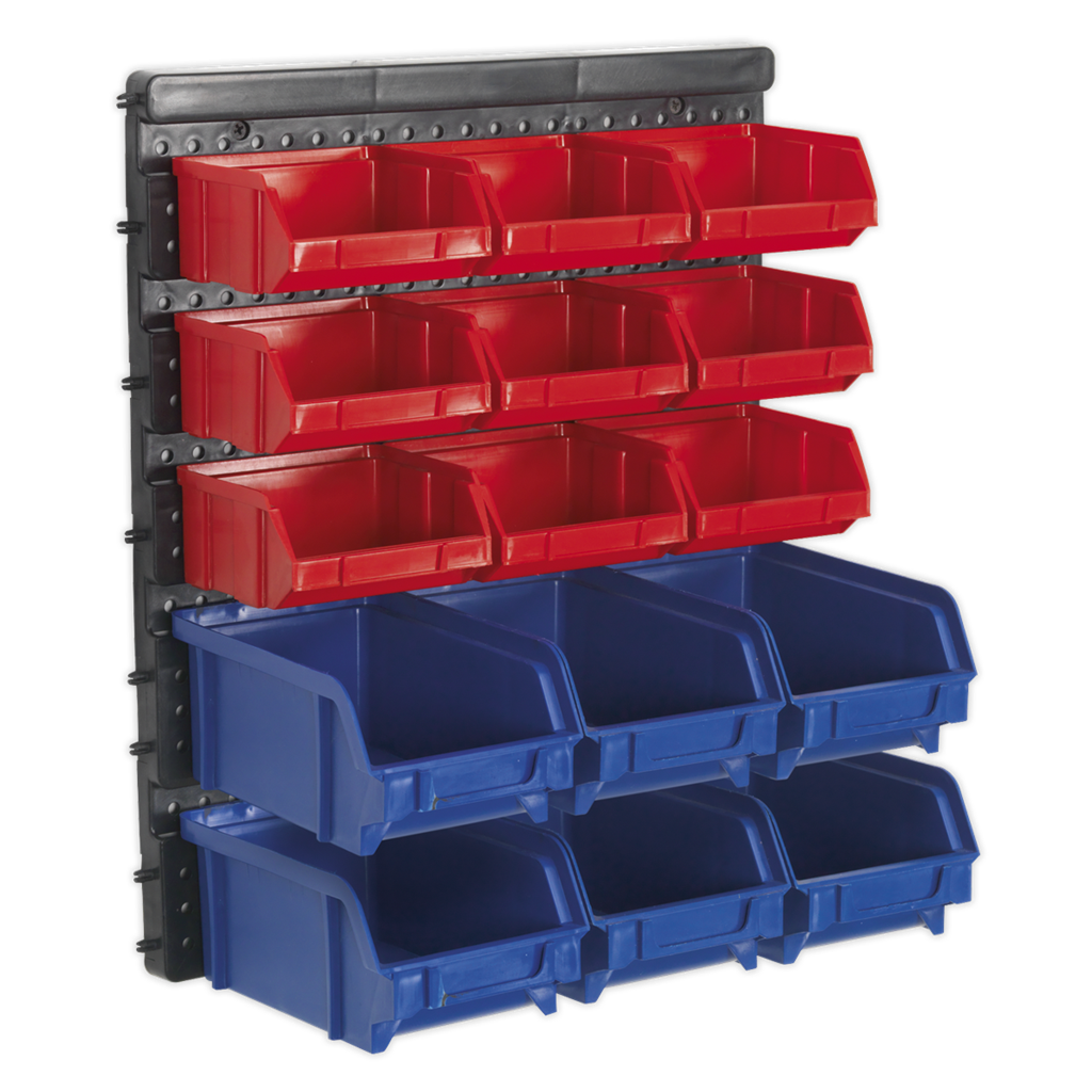 Wall Mounting Bin Storage System with 15 Bins