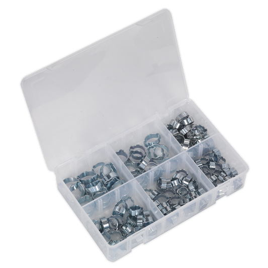 Zinc Plated O-Clip Double Ear Assortment 140pc