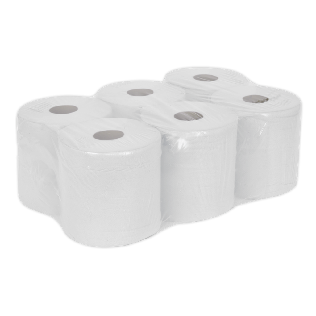 2-Ply Embossed White Paper Roll 150m - Pack of 6