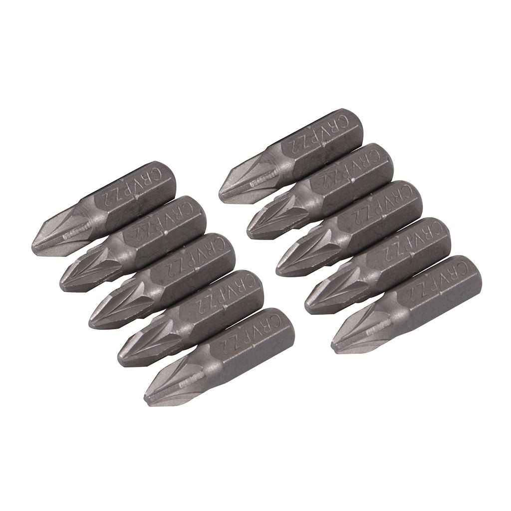 Silverline Pozidriv Cr-V Screwdriver Bits 10pk - PZ2