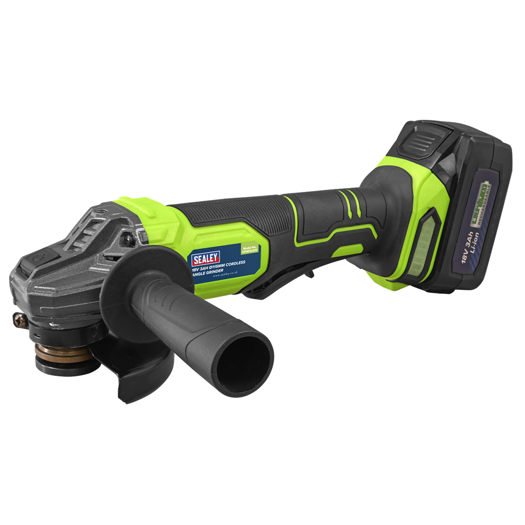 18V 3Ah 115mm Cordless Angle Grinder - Green