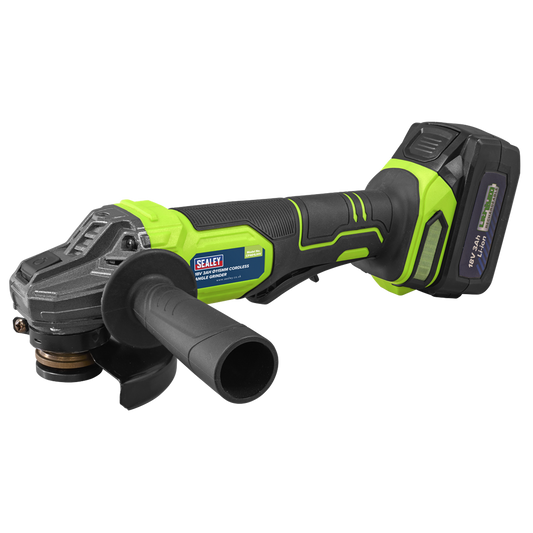 18V 3Ah 115mm Cordless Angle Grinder - Green