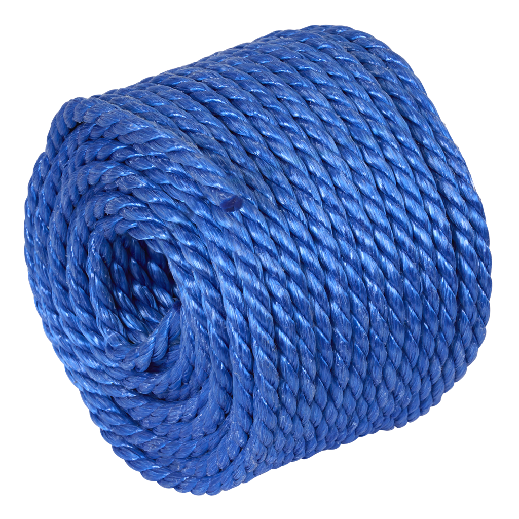 8mm x 30m Polypropylene Split Film Twisted Rope, Blue