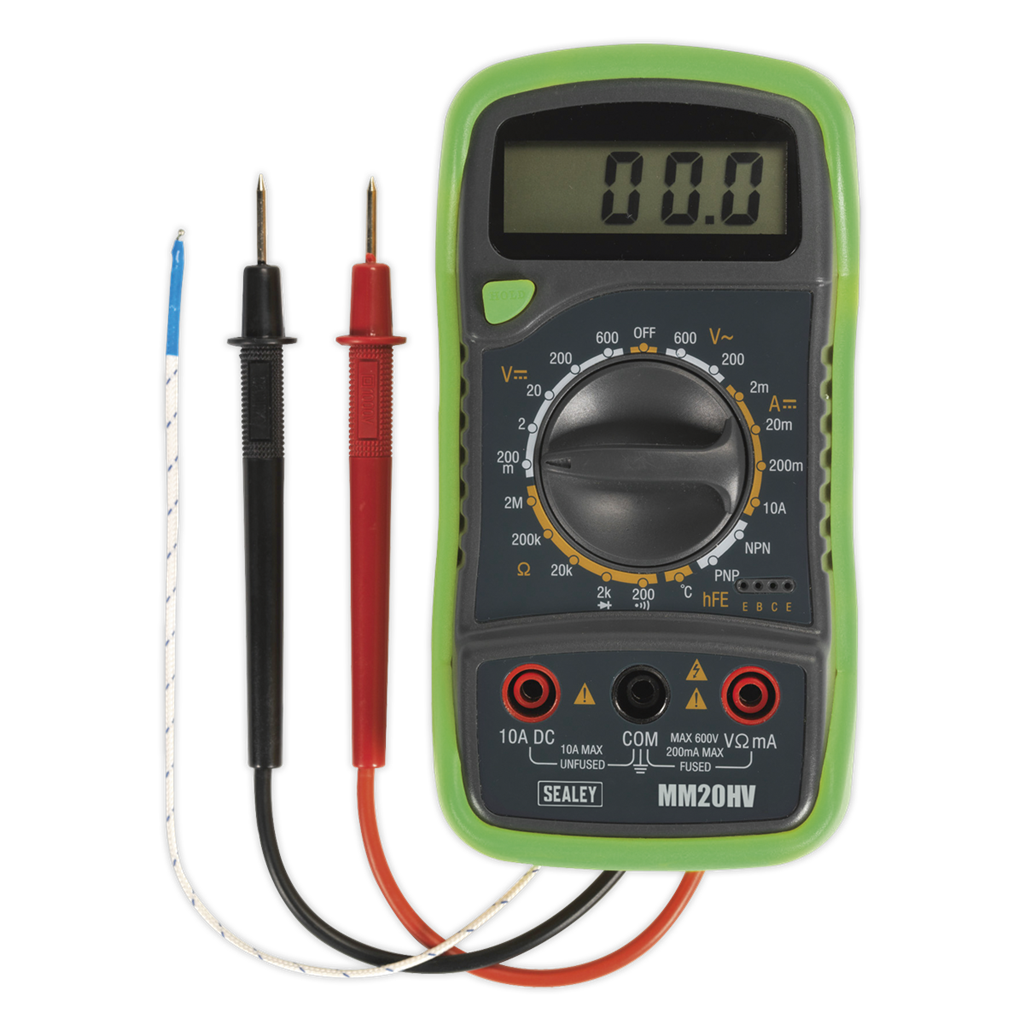 8-Function Digital Multimeter with Thermocouple - Hi-Vis Green