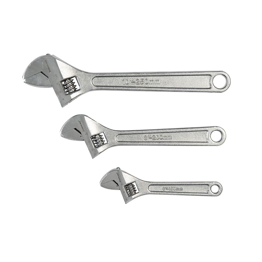 Silverline Adjustable Wrench Set 3pce - 150, 200 & 250mm