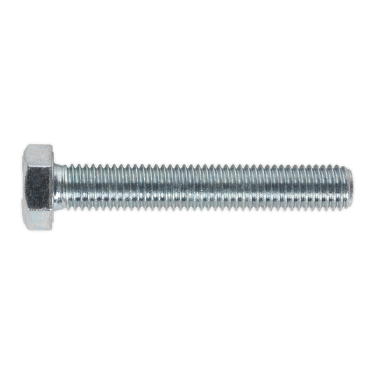 8.8 Zinc Plated HT Setscrew M12 x 75mm, DIN 933 - Pack of 10