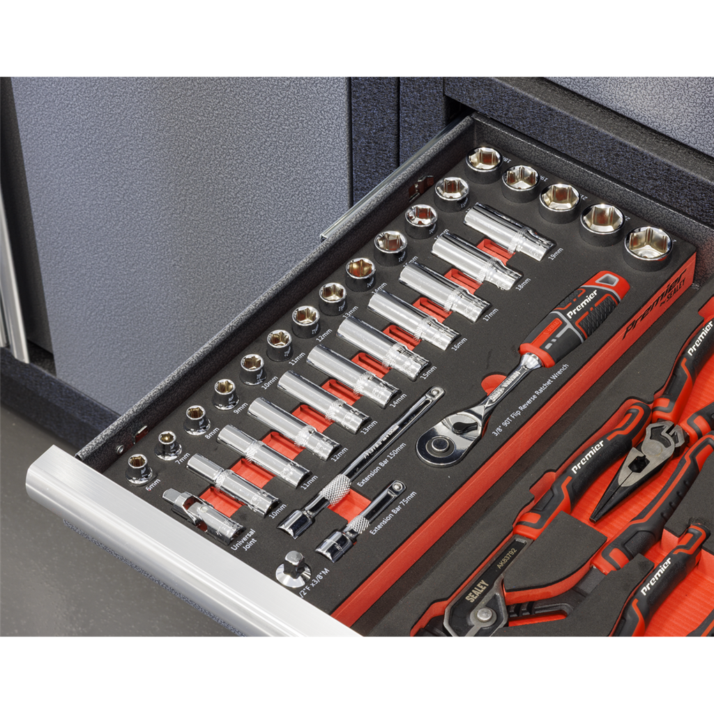 Premier Socket Set with Tool Tray 3/8"Sq Drive 32pc