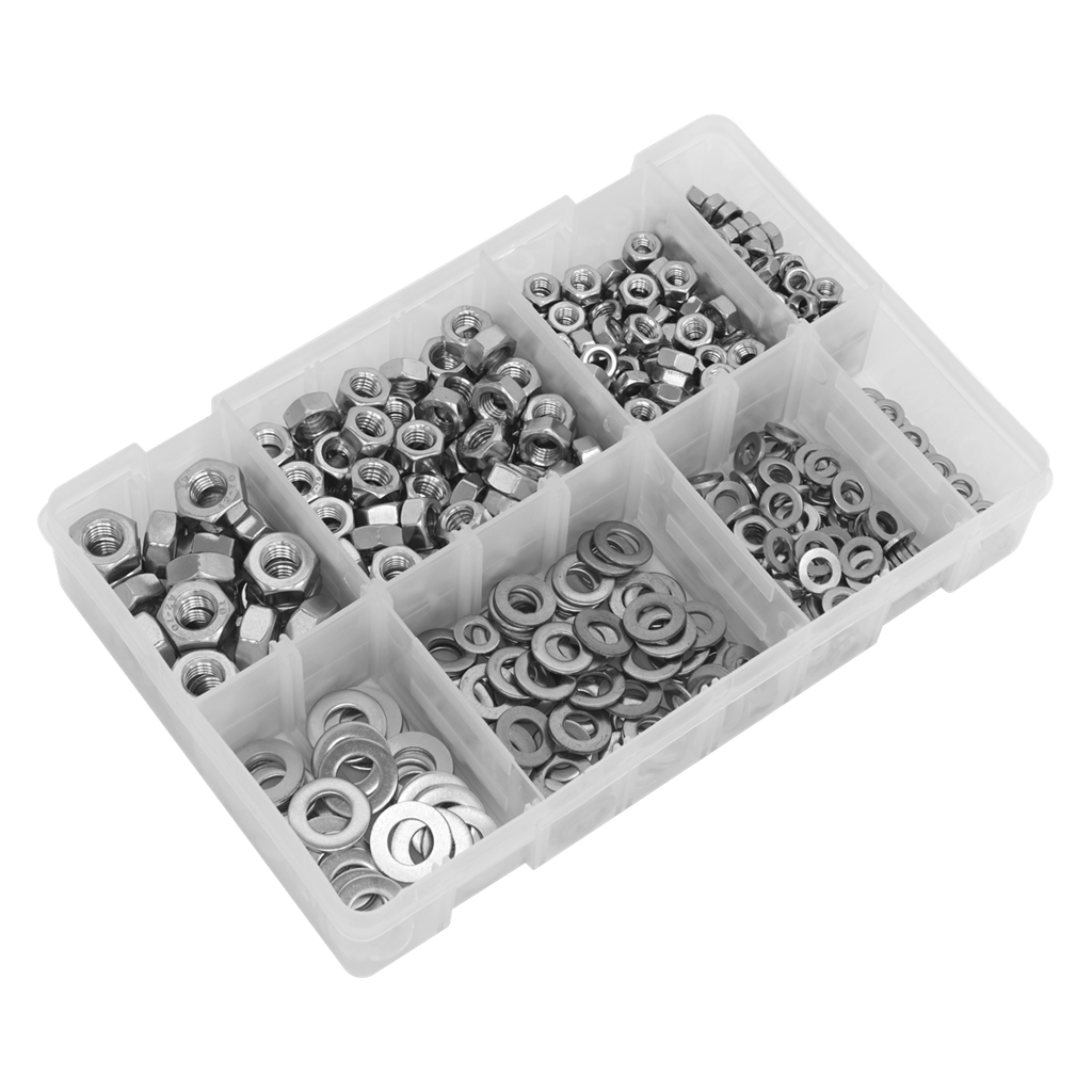 Stainless Steel Nut and Washer Assortment 500pc M5-M10