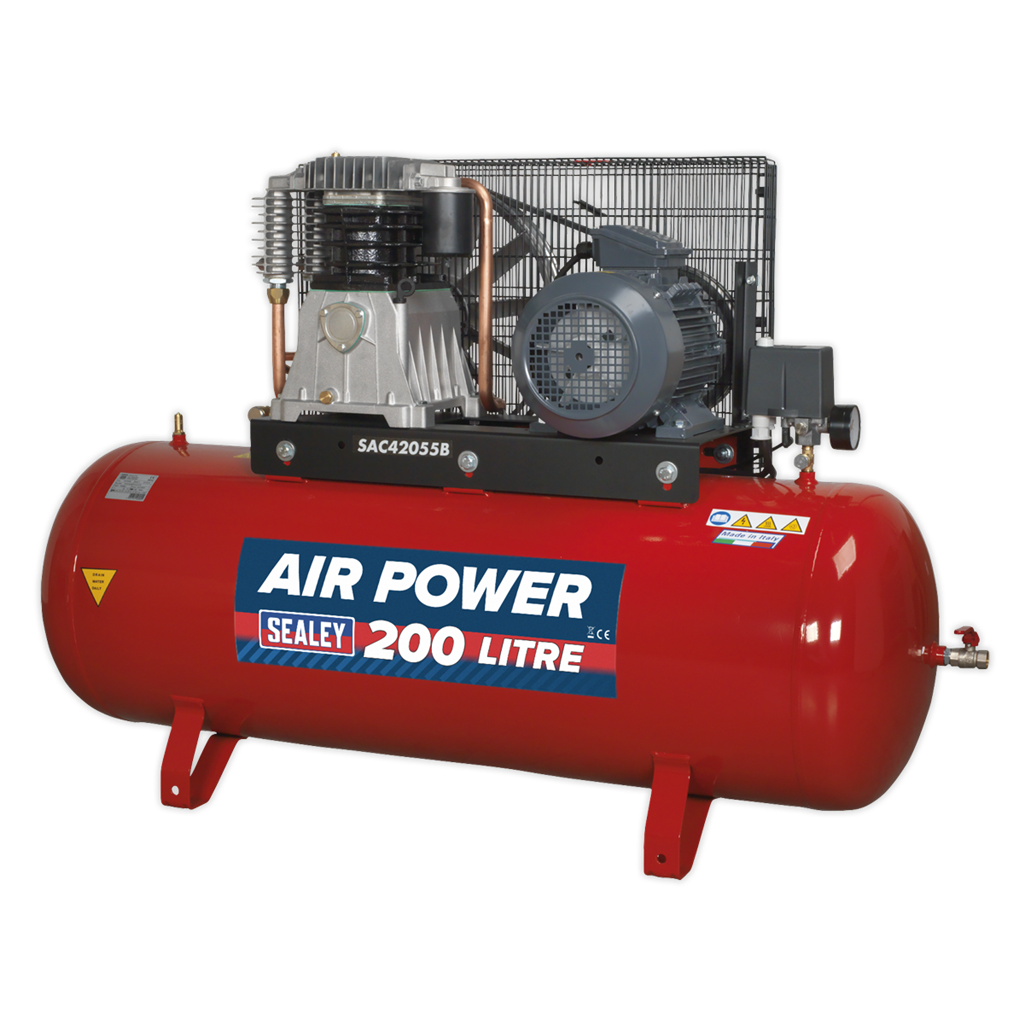 200L Belt Drive Air Compressor with Cast Cylinders 5.5hp 3ph 2-Stage