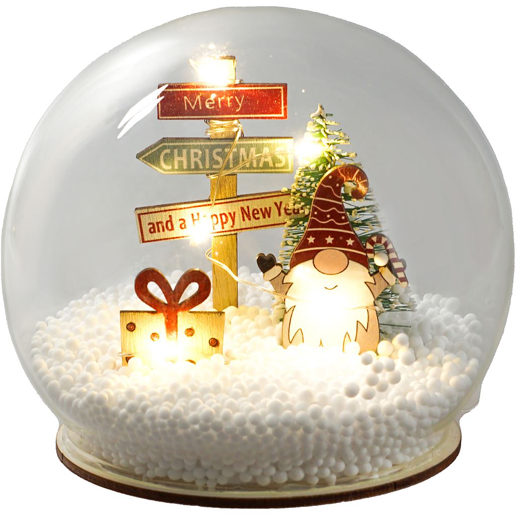 Xmas Haus Light Up Snow Globe with Gonk Village